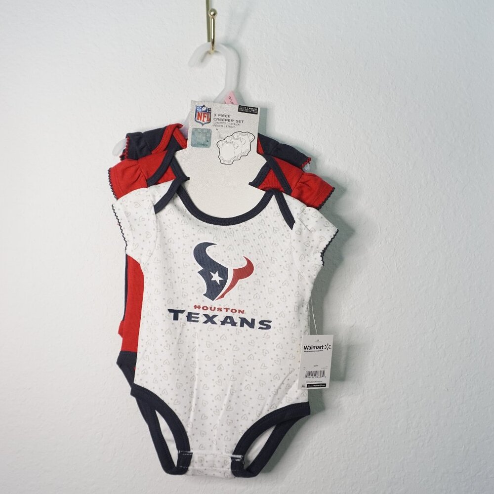 NFL Houston Texans Girls 3pk Onesies
